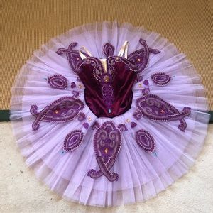 Ballet tutu dance dress, purple/boysenberry, size medium
